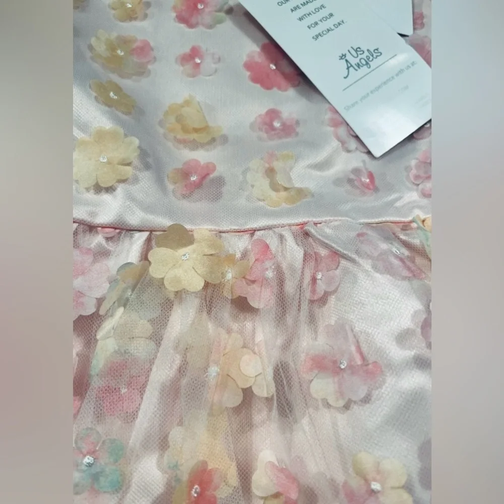 NWT Us Angels Girls Sleeveless Illusions Dress